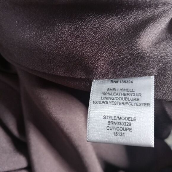 Halston Heritage Taupe Leather Skirt Size 8 - Picture 14 of 16